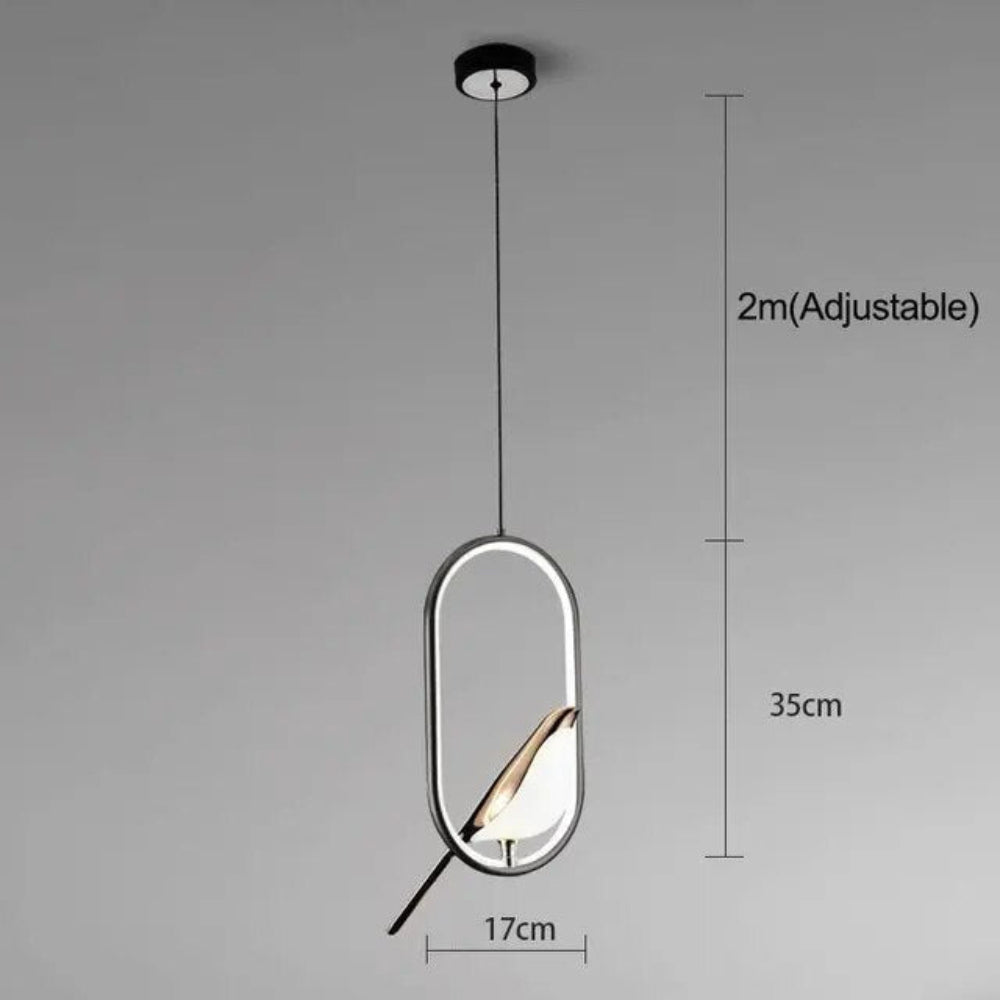 Modern Pendant Light with Golden Bird Accent – Stylish LED Hanging Lamp for Home Decor 9
