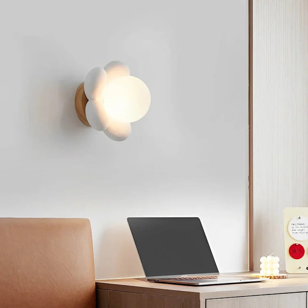 Cream Flower Wall Light – Elegant Petal Design for Cozy Home Ambiance 2