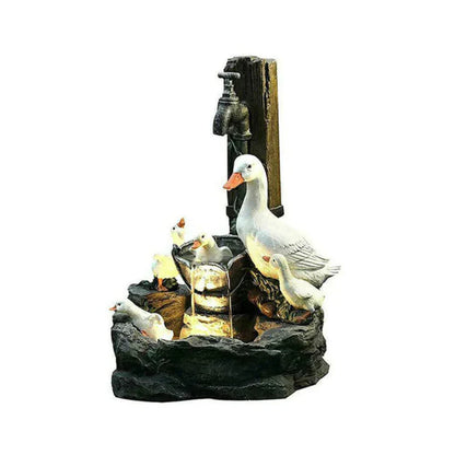 Pondlinn - Dekorative Entenfamilie Gartenbrunnen