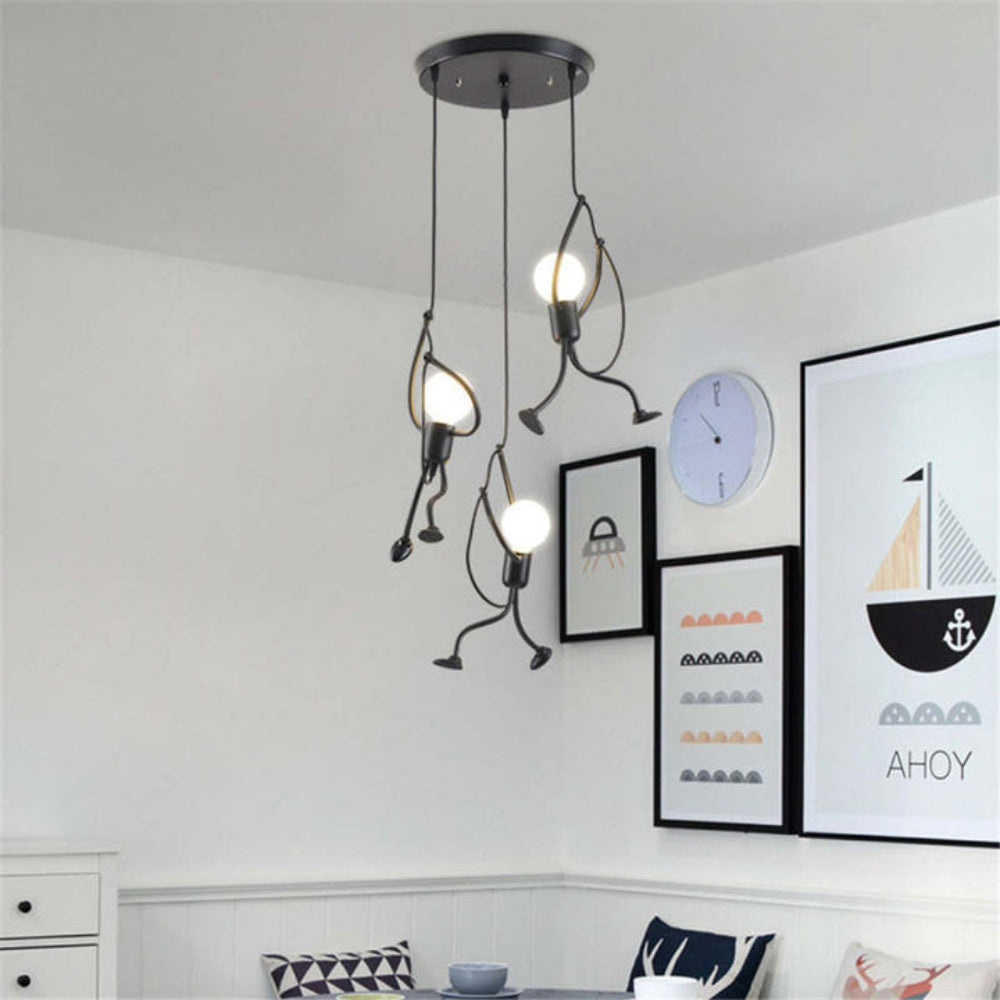Retro Character Ceiling Lamp – Playful Design with Adjustable Height for Kids' Rooms 3