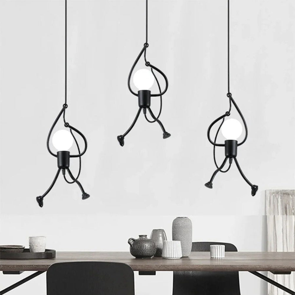 Retro Character Ceiling Lamp – Playful Design with Adjustable Height for Kids' Rooms 7