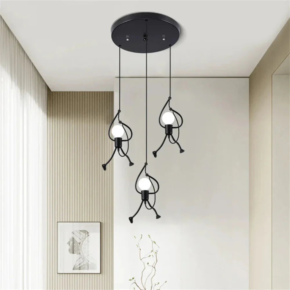 Retro Character Ceiling Lamp – Playful Design with Adjustable Height for Kids' Rooms 4