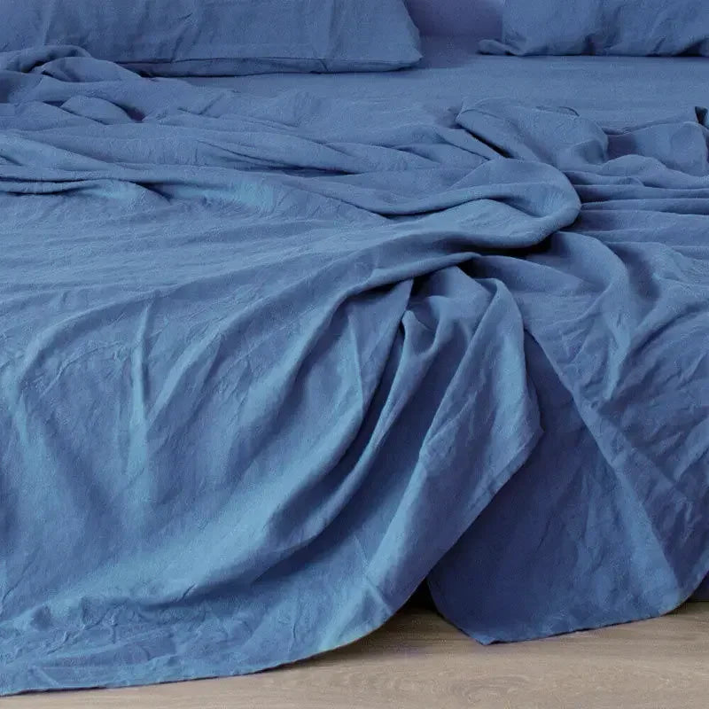 100% Linen Bed Sheet - Breathable, Moisture-Wicking, and Temperature-Regulating for Cozy Sleep 8