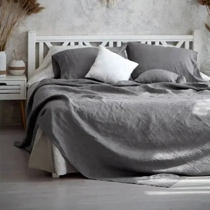 100% Linen Bed Sheet - Breathable, Moisture-Wicking, and Temperature-Regulating for Cozy Sleep 10