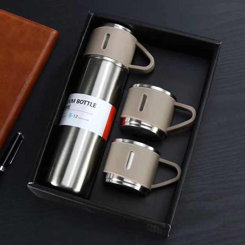 Thermowise - Isolierte Thermosflasche aus Edelstahl mit Becher