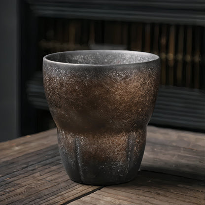 Rustic Handmade Coffee Mug with Unique Slanted Design – 100-200ml Porcelain Cup 9