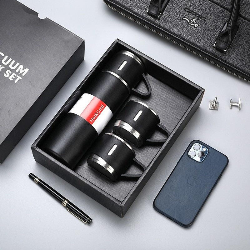 Thermowise - Isolierte Thermosflasche aus Edelstahl mit Becher