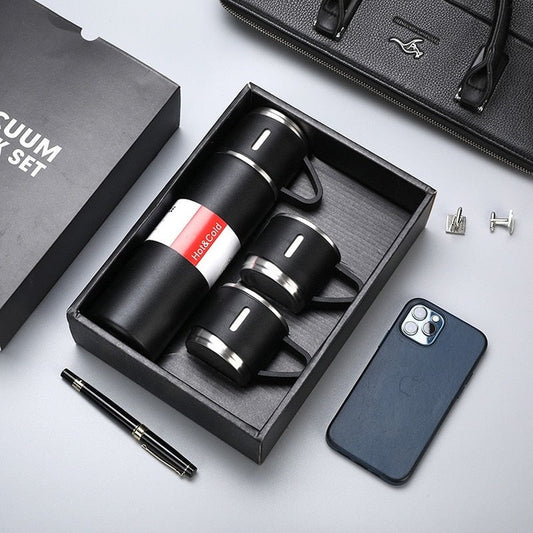 Thermowise - Isolierte Thermosflasche aus Edelstahl mit Becher