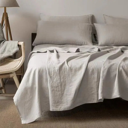 100% Linen Bed Sheet - Breathable, Moisture-Wicking, and Temperature-Regulating for Cozy Sleep 1