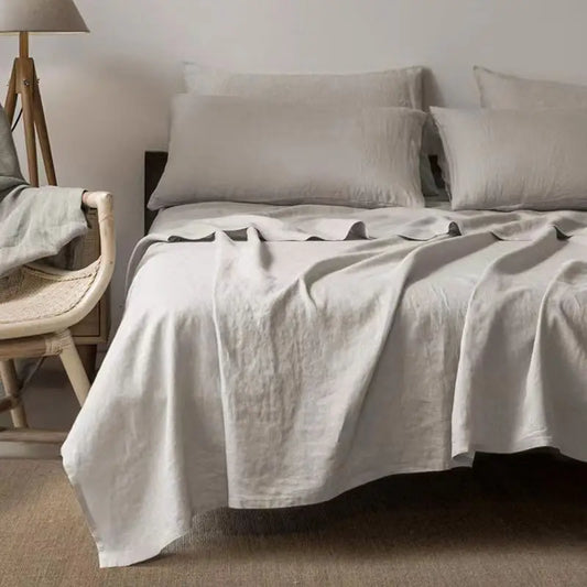 100% Linen Bed Sheet - Breathable, Moisture-Wicking, and Temperature-Regulating for Cozy Sleep 1