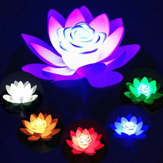 Floating LED Lotus Light for Pool and Garden – Battery Operated Waterproof Decorative Light 1