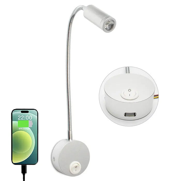 Flexible LED Wall Light with Adjustable Neck for Bed, Desk, and Wall Mounting 14