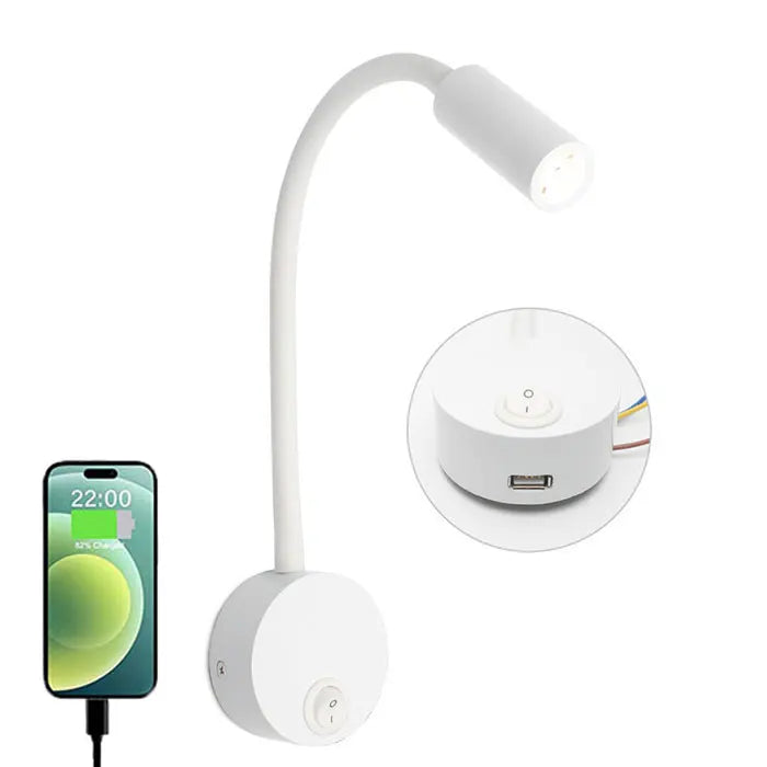 Flexible LED Wall Light with Adjustable Neck for Bed, Desk, and Wall Mounting 16