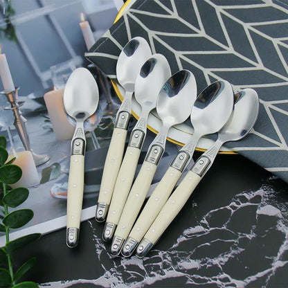 Timeless Laguiole Cutlery Set with Ivory Handles – 304 Stainless Steel, Elegant Dining Experience 17