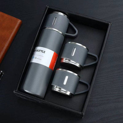 Thermowise - Isolierte Thermosflasche aus Edelstahl mit Becher