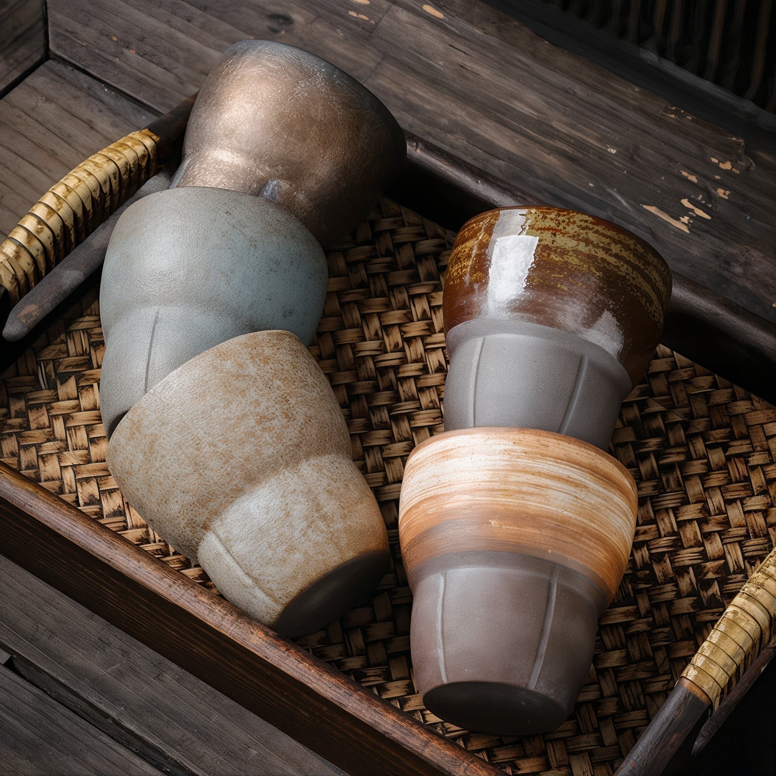 Rustic Handmade Coffee Mug with Unique Slanted Design – 100-200ml Porcelain Cup 3