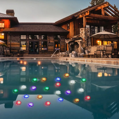 Floating LED Lotus Light for Pool, Pond, and Garden – Waterproof Battery-Operated Decorative Light 4