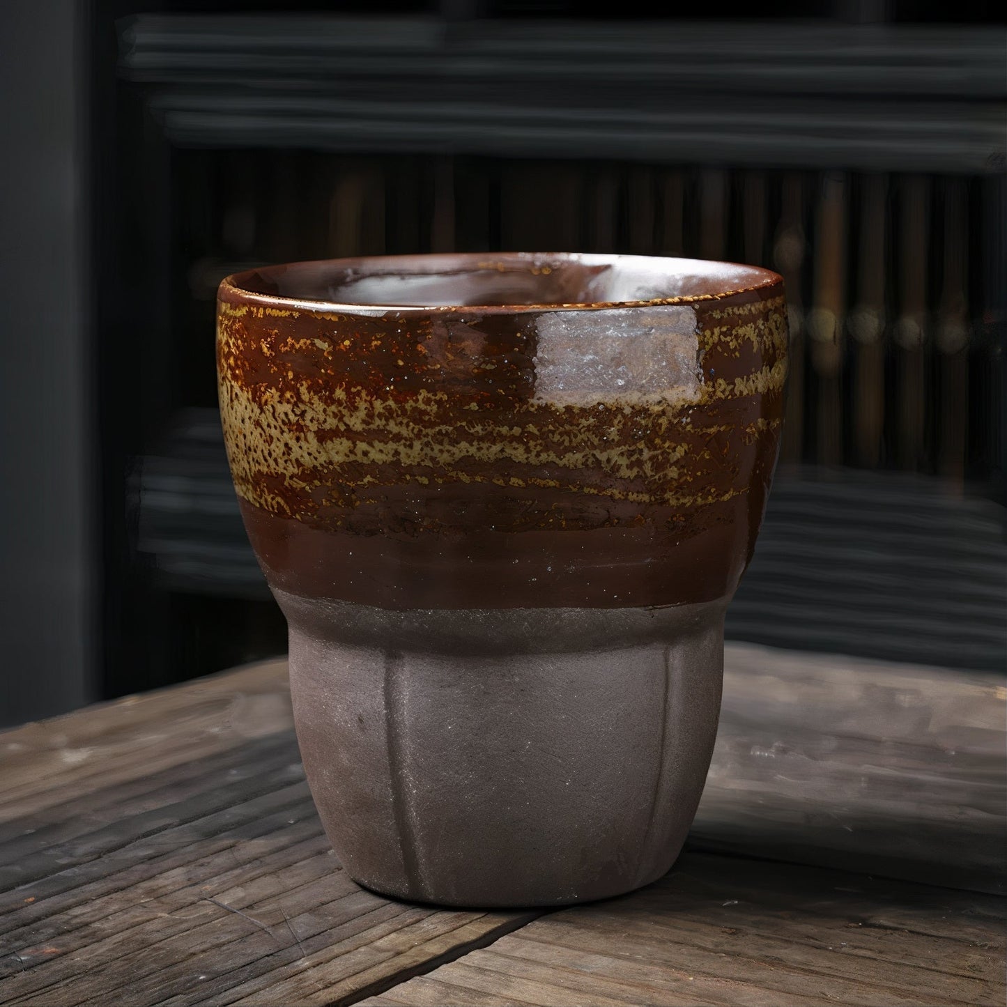 Rustic Handmade Coffee Mug with Unique Slanted Design – 100-200ml Porcelain Cup 7