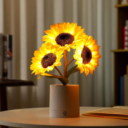 Sunflower-Inspired LED Lamp with Gentle Glow – Rechargeable Decorative Light 4
