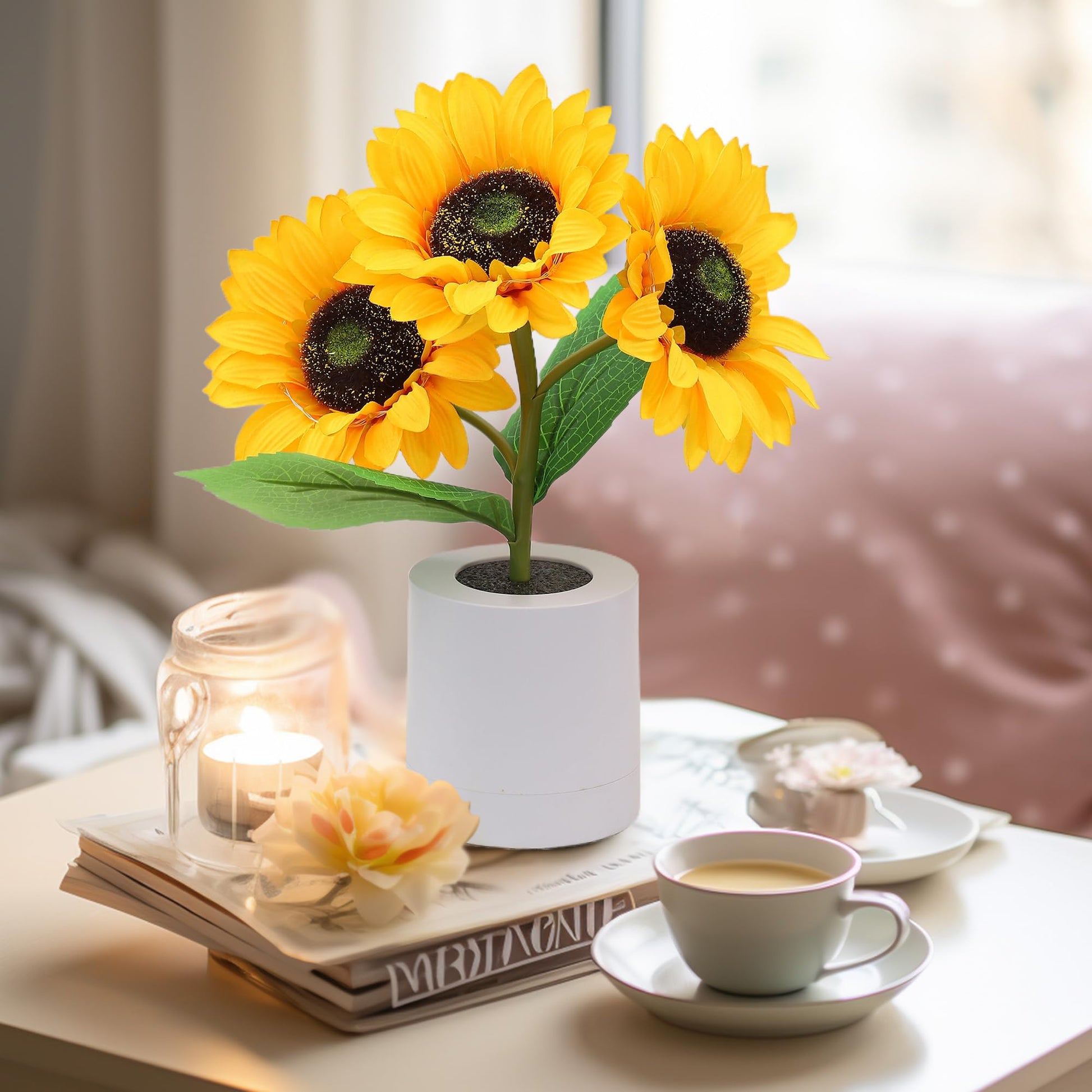 Sunflower-Inspired LED Lamp with Gentle Glow – Rechargeable Decorative Light 5