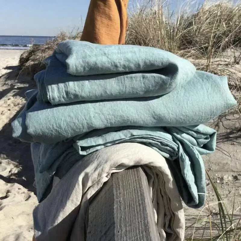 100% Linen Bed Sheet - Breathable, Moisture-Wicking, and Temperature-Regulating for Cozy Sleep 4