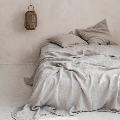 100% Linen Bed Sheet - Breathable, Moisture-Wicking, and Temperature-Regulating for Cozy Sleep 11