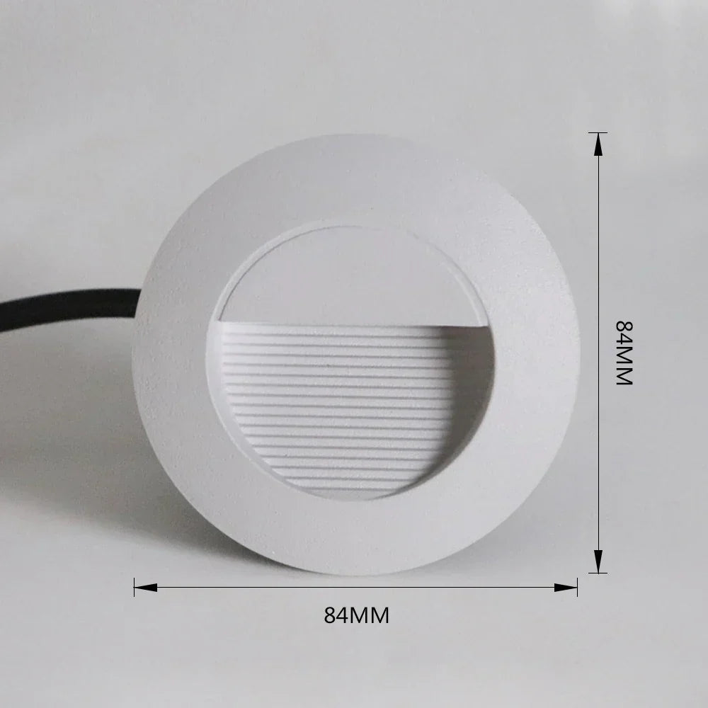Round LED Outdoor Stair Light – Weatherproof 3W Aluminum Fixture for Safe Illumination 15