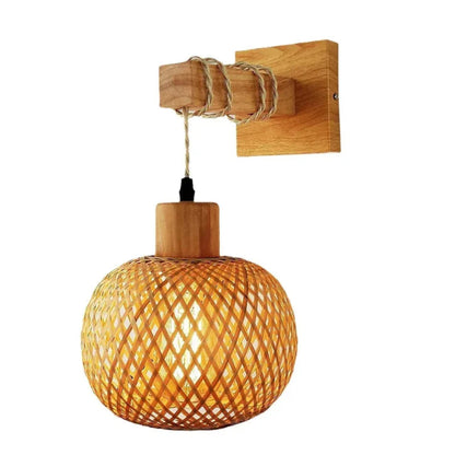 Handwoven Bamboo Wall Light – Dual Directional Ambient Lighting for Modern and Rustic Interiors 15