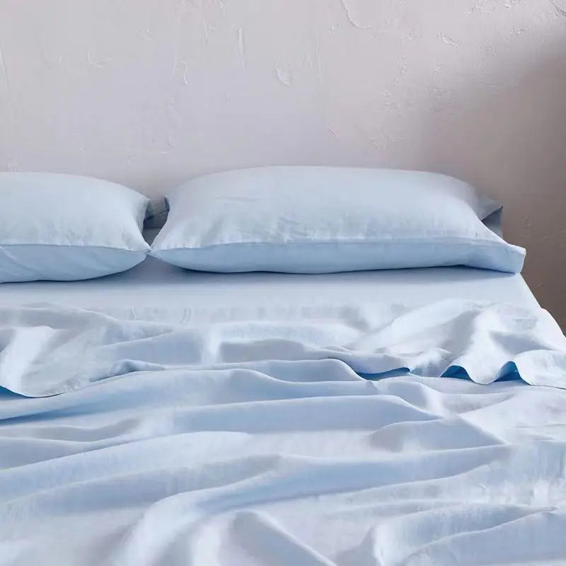 100% Linen Bed Sheet - Breathable, Moisture-Wicking, and Temperature-Regulating for Cozy Sleep 2