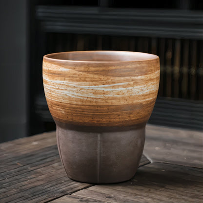 Rustic Handmade Coffee Mug with Unique Slanted Design – 100-200ml Porcelain Cup 8