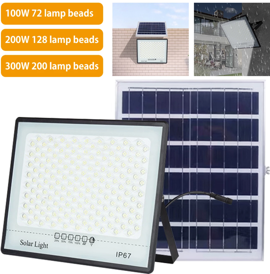 300W Solar-Powered LED Floodlight for Large Outdoor Areas – Weatherproof and Energy-Efficient 4