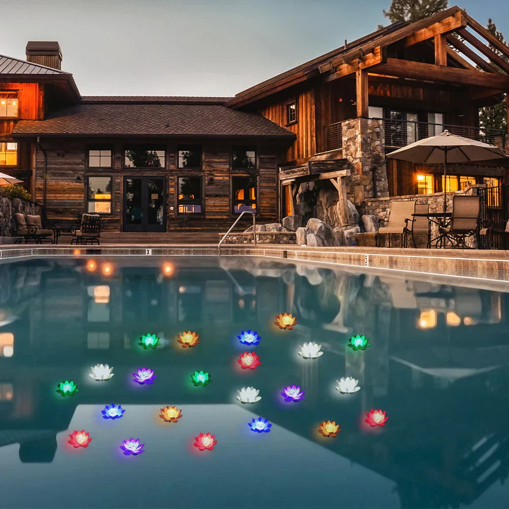 Floating LED Lotus Light for Pool, Pond, and Garden – Waterproof Battery-Operated Decorative Light 8