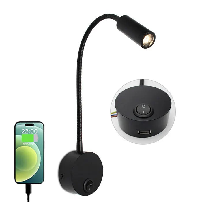 Flexible LED Wall Light with Adjustable Neck for Bed, Desk, and Wall Mounting 15