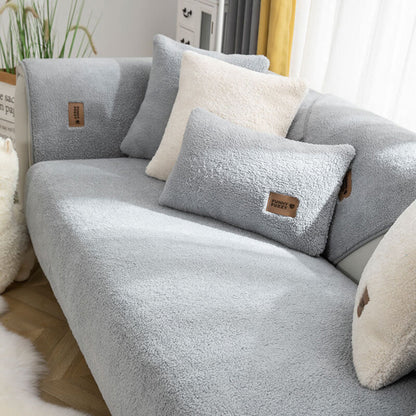 Sherplush - Wasserdichter & rutschfester Sherpa Fleece Sofabezug