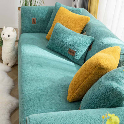 Sherplush - Wasserdichter & rutschfester Sherpa Fleece Sofabezug