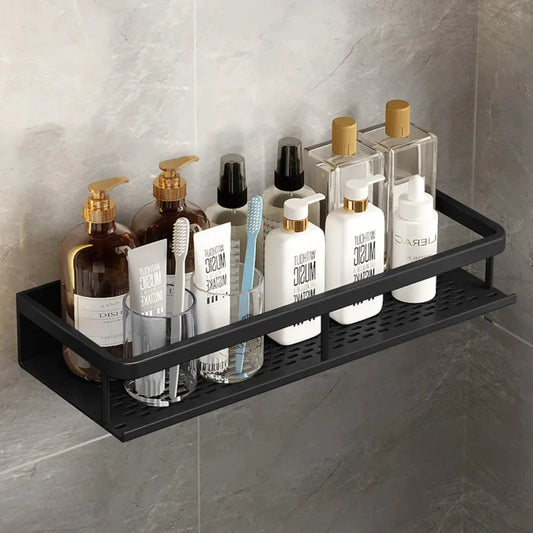 Showerlyn - Schwarzes Duschregal mit modernem, platzsparendem Design