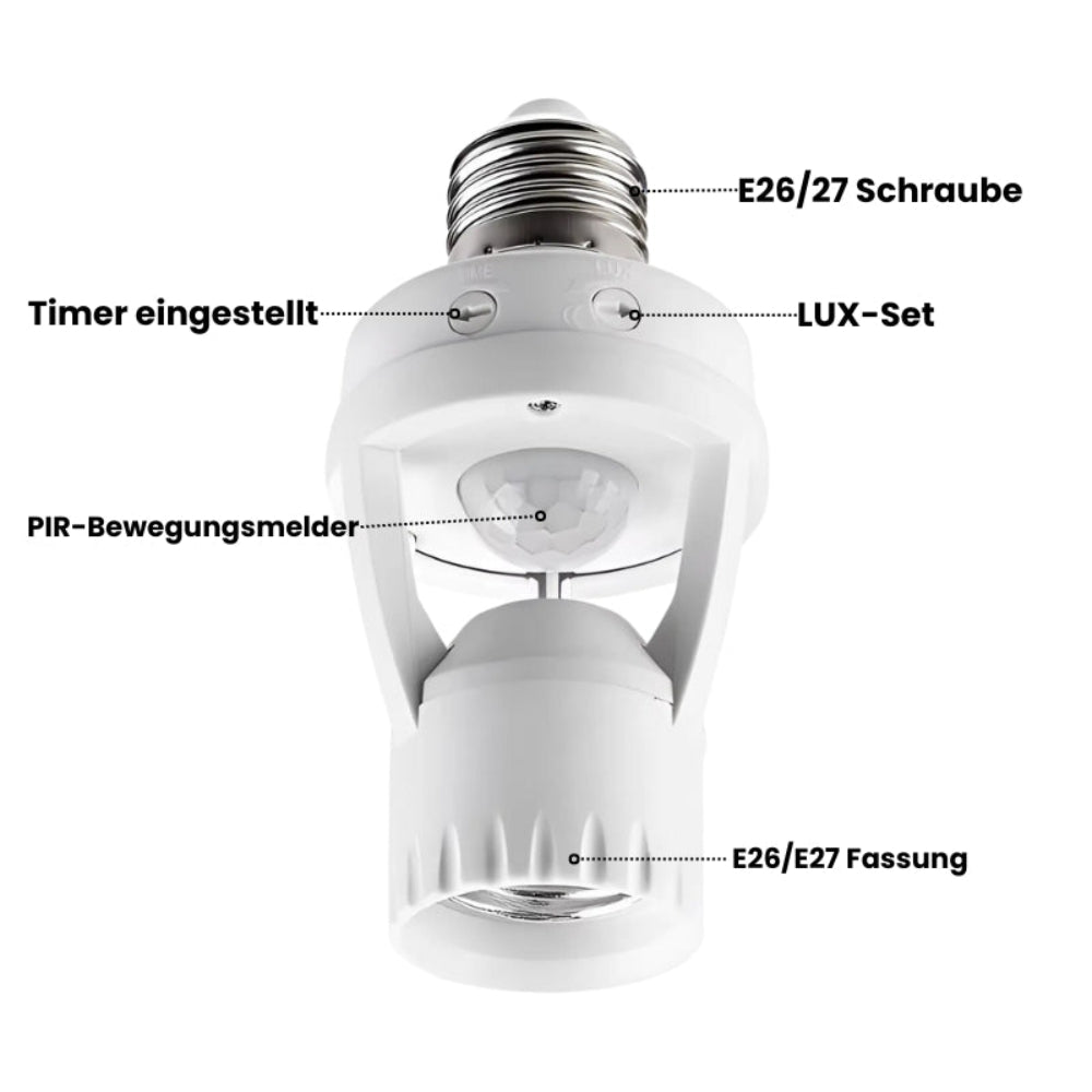 Smart Motion Sensor Glühbirnen-Adapter - Automatische Beleuchtung für mehr Bequemlichkeit