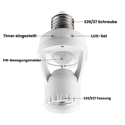 Smart Motion Sensor Glühbirnen-Adapter - Automatische Beleuchtung für mehr Bequemlichkeit