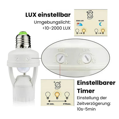 Smart Motion Sensor Glühbirnen-Adapter - Automatische Beleuchtung für mehr Bequemlichkeit