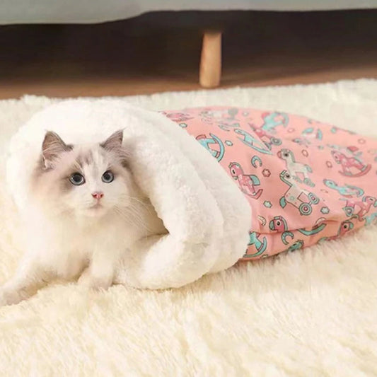 SnuggleSack - Plüschschlafsack für Katzen