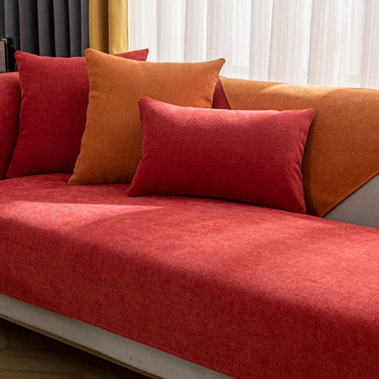 Sofavelle - Gesteppter Chenille-Sofabezug mit Anti-Rutsch-Rücken