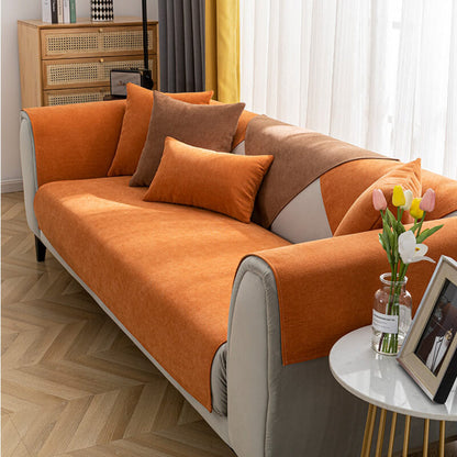 Sofavelle - Gesteppter Chenille-Sofabezug mit Anti-Rutsch-Rücken