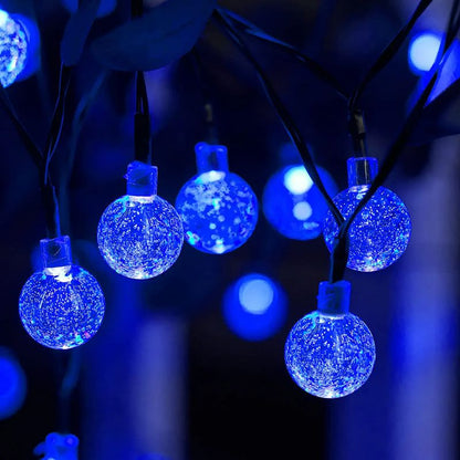 60 LED Solar-Powered Crystal Ball String Lights – 3.5m Waterproof Decorative Lighting 13