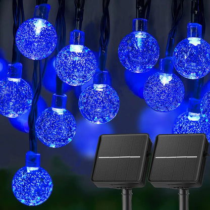 60 LED Solar-Powered Crystal Ball String Lights – 3.5m Waterproof Decorative Lighting 12