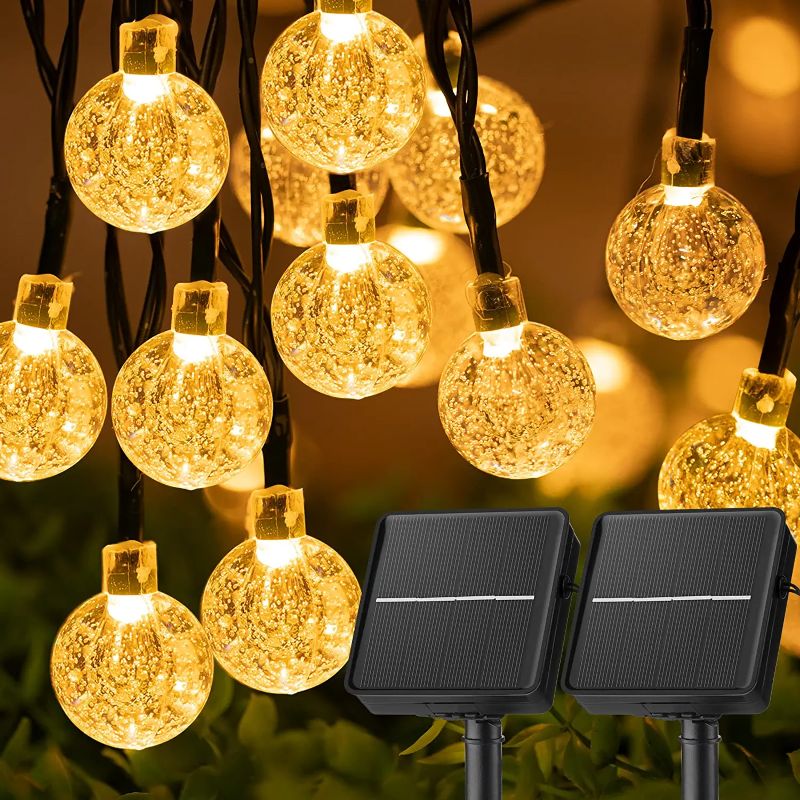60 LED Solar-Powered Crystal Ball String Lights – 3.5m Waterproof Decorative Lighting 6