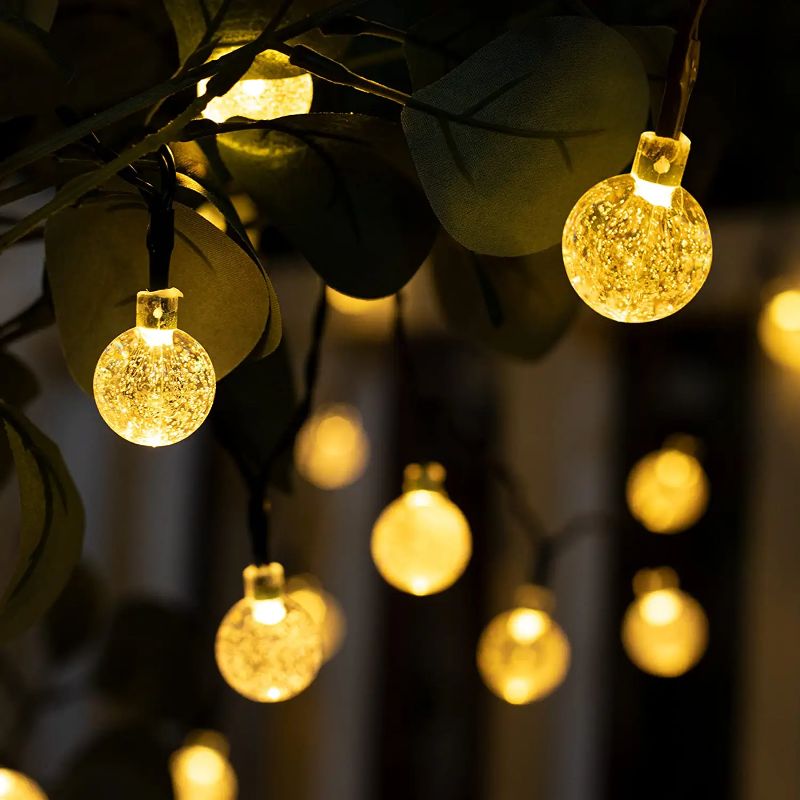 60 LED Solar-Powered Crystal Ball String Lights – 3.5m Waterproof Decorative Lighting 17