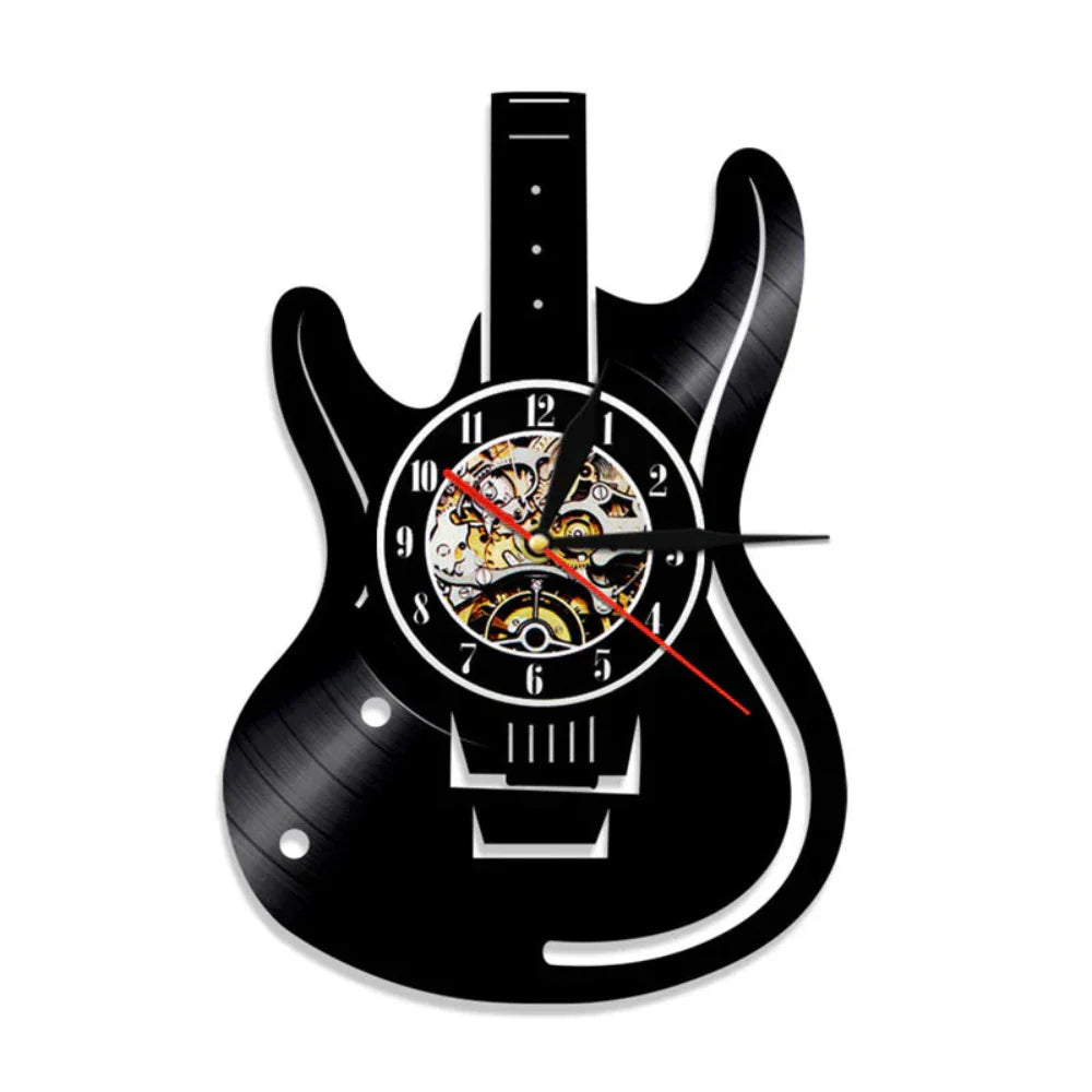 StrumTime - Gitarre Vinyl LED Wanduhr
