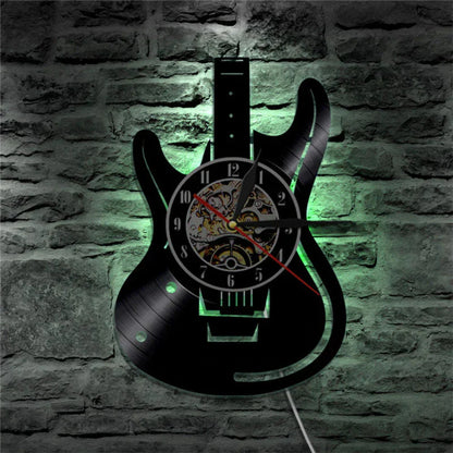 StrumTime - Gitarre Vinyl LED Wanduhr