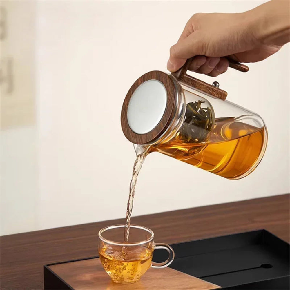 Glass Teapot with Integrated Infuser - Heat-Resistant Borosilicate Tea Kettle for Loose Leaf Tea 4