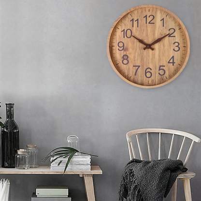TimberTime - Stille Wanduhr in elegantem Holzdesign